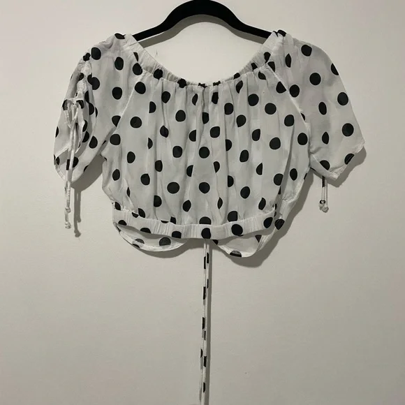 Urban outfitters Bianca retro off the shoulder crop top - Picture 2 of 7